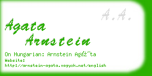 agata arnstein business card